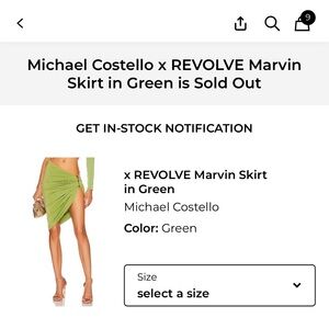 Michael Costello Asymmetrical Green Skirt